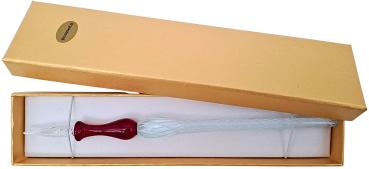 Tintenschreiber (Griff:rot/Schaft:transp.-weiße Streifen)